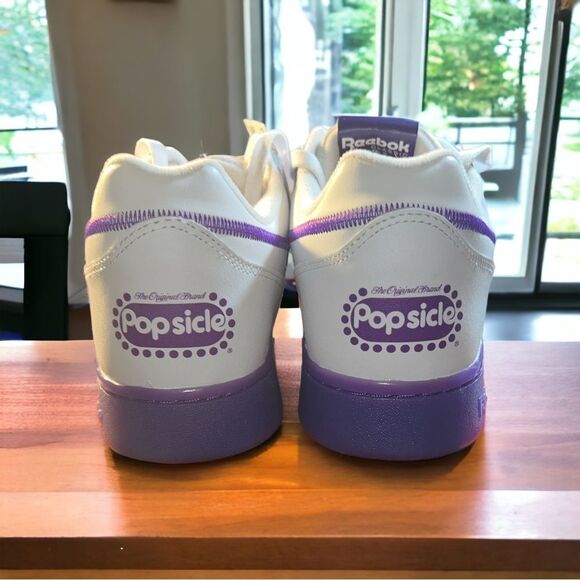 Reebok Workout plus Leather Popsicle Shoes Men's  White/Purple Training 9.5 - Picture 7 of 16